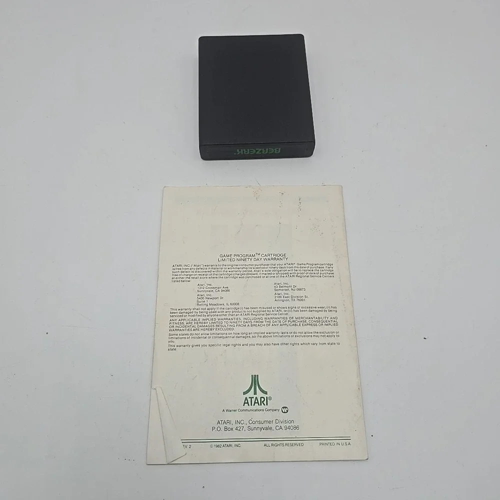 Berzerk (Atari 2600, 1982) w/ Manual -‎ Berserk Game Cartridge
